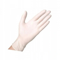 Jednorázové gumové ochranné rukavice vel. L - bílá 100 ks