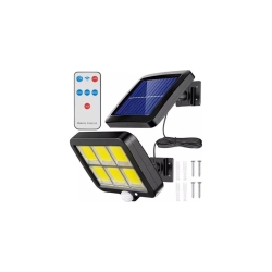 Solární lampa 120 LED se senzorem pohybu s externím panelem a dálkovám ovladačem - voděodolná (iso)