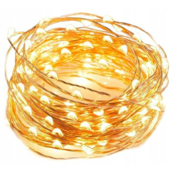 Světelný řetěz 50 LED teplá bílá - drátek