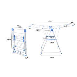 Dwupoziomowa składana suszarka na pranie