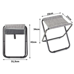 Kempingová skládací stolička - šedá