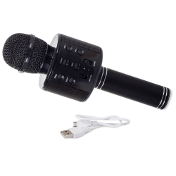 Bezdrátový karaoke bluetooth mikrofon - černý