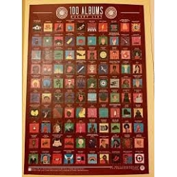 Stírací plakát 100 nejlepších alb - Bucket list