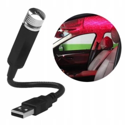 USB LED projektor do interiéru auta - červený