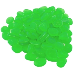 Svítící oblázkové kameny 100 ks - zelené