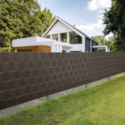 Pevná páska na plot s klipsy - 19 cm x 35 m (hnědá)