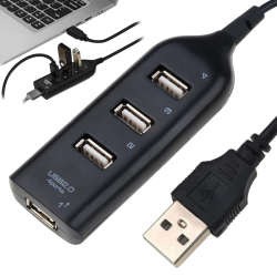 USB 4-portový rozbočovač - USB 2.0 - černý