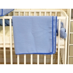 BABY NELLYS Dětská, kojenecká deka 90 x 90 cm - vaflová, modrá