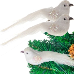 Vánoční ozdoba na klipu na stromeček - Ptáčci 2 ks