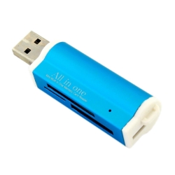 USB čtečka paměťových karet All in One - modrá