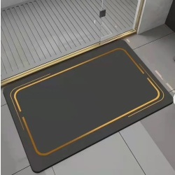 Koupelnová protiskluzová předložka 60 x 40 cm - černá hranatá