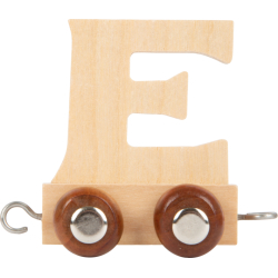 Dřevěný vláček vláčkodráhy abeceda písmeno E