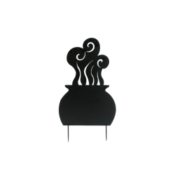 Kovová silueta čarodejnického kotle, černá, 100 cm