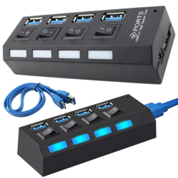 Rozbočovač pro USB - 4 porty - černá barva