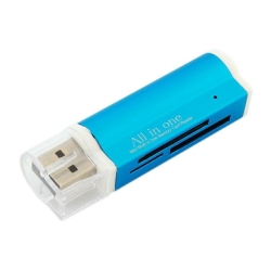 USB čtečka paměťových karet All in One - modrá