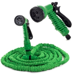 Zahradní hadice výsuvná s pistolí 5 - 15 m zelená