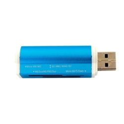 USB čítačka pamäťových kariet All in One - modrá