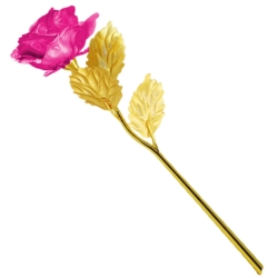 Dekorativní věčná růže 24 cm - zlato-růžová