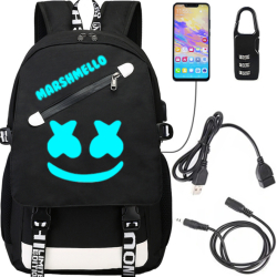 Cestovní batoh SMILE s USB a micro jack výstupem - zářící ve tmě (Dexxer)