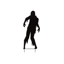 Kovová silueta zombie muže, černá, 135 cm