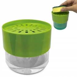 Plastový dávkovač na saponát zelený - 12 x 11 cm