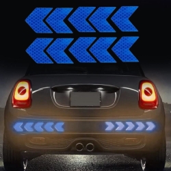 Reflexní samolepky ve tvaru šipek na auto - 10 ks modré