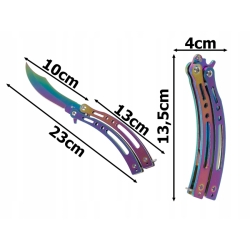 Duhový nůž motýlek