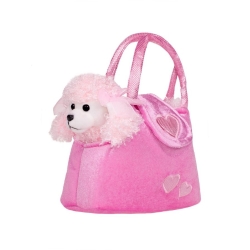 Dětská plyšová hračka PlayTo Pejsek v kabelce - růžová