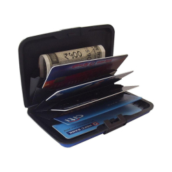 Pouzdro na doklady a peněženka Aluma modrá (Verk)