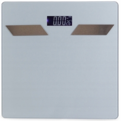 Skleněná osobní váha s teploměrem bílý - max. do 180 kg