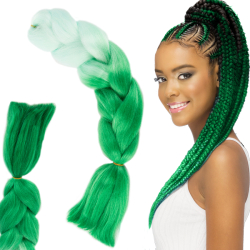 Syntetické vlasy pro ombre copánky 60 cm - zelené