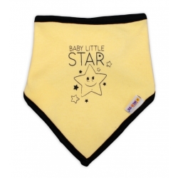 Dětský bavlněný šátek na krk Baby Nellys, Baby Little Star - žlutý