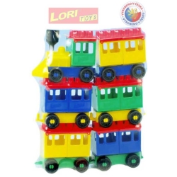 LORI 008 Vláček plastový maxi 8 set lokomotiva + 5 vagonků