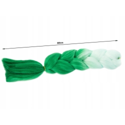 Syntetické vlasy pro ombre copánky 60 cm - zelené