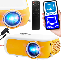 Mini přenosný videoprojektor Full HD - žlutý