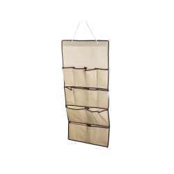 Wiszący organizer z 12 kieszonkami 90 x 45 cm - beżowy