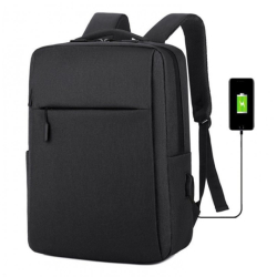 Sportovní batoh s USB portem 43 x 30 x 14 cm - černý