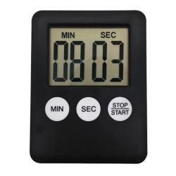 Digitální kuchyňská minutka s magnetem a LCD displejem - černá