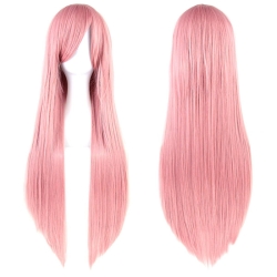 Syntetická paruka 80 cm - růžové vlasy