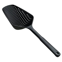 Łyżka kuchenna z cedzakiem - 34 cm czarna
