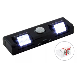 Bezdrátové LED noční světlo s 8 světelnými body a senzorem - černá (APT)