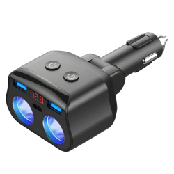 USB rozbočovač do auta s LED displejem - 120W 