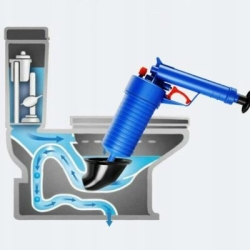 Tlaková pistole na uvolnění odpadů - modrá