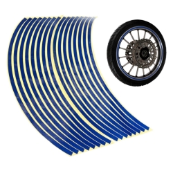 Reflexní samolepící pásky na kola a pneumatiky - 16 ks 8 mm modré