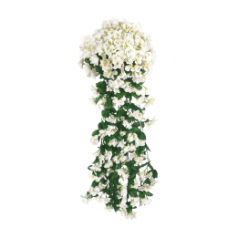 Závěsná luxusní dekorativní kytice orchidejí - bílá