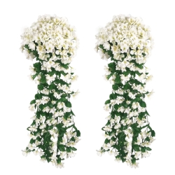 Závěsná luxusní dekorativní kytice orchidejí - bílá