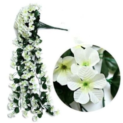 Závěsná luxusní dekorativní kytice orchidejí - bílá