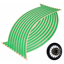 Samolepící reflexní pásky na kola zelené - 16 ks 8 mm