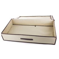 Praktický úložný box 80 x 45 x 15 cm s výztuhami - béžový
