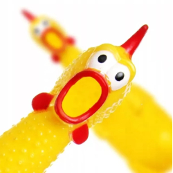 Gumová pískací hračka pro psy - kuře 17 cm